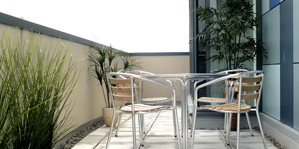 Balcony at a Leeds serviced apartment
